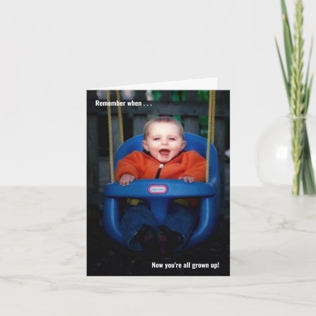 You're All Grown Up Personalized Photo Graduation Card (Front)