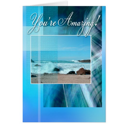 You're Amazing! Card (blue/beach) (Front)