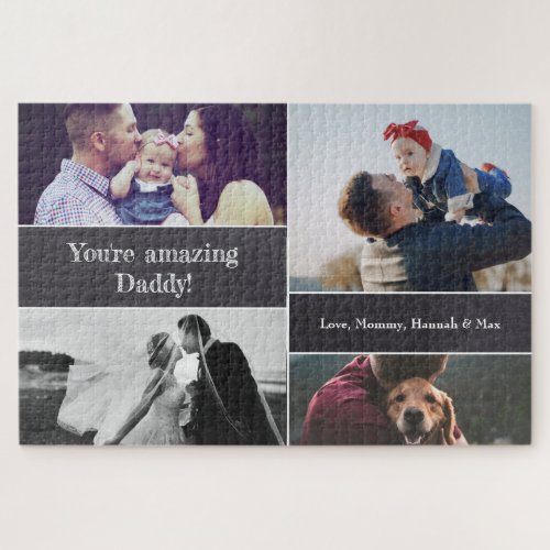 Youre Amazing Daddy Family photo fathers day Jigsaw Puzzle