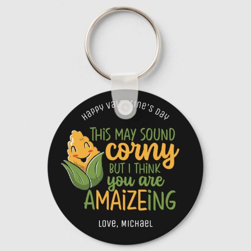 Youre Amazing Funny Corny Pun Cute Valentines Day Keychain