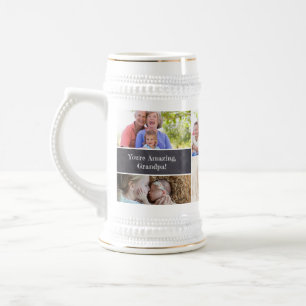 You're amazing, grandpa! Custom photo collage Beer Stein