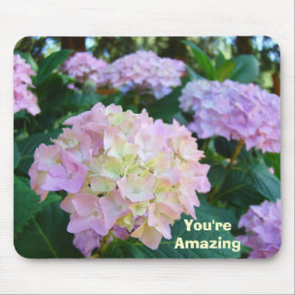 You're Amazing! mousepad gifts Pink Hydrangeas
