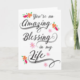 You're an Amazing Blessing in my Life Letterpress Thank You Card