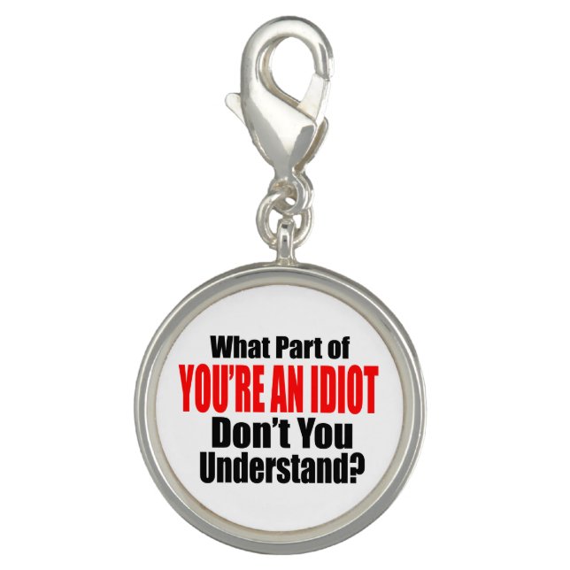 You're an Idiot Charm (Front)