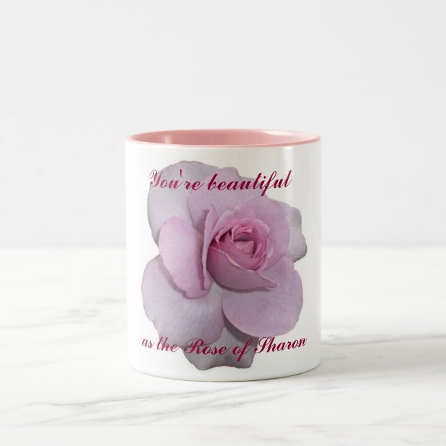 You're as Beautiful as the Rose of Sharon Two-Tone Coffee Mug (Center)