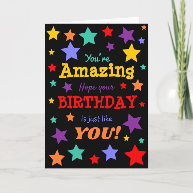 You're Awesome! bright colorful birthday card (Front)
