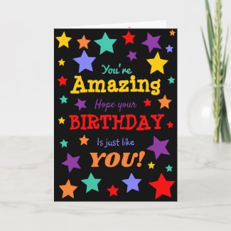 You're Awesome! bright colorful birthday card