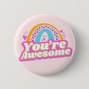 You're awesome cute design button