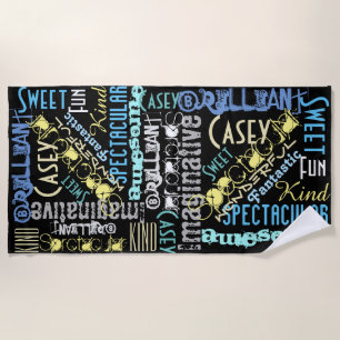You're Awesome Personalize Words of Celebration Beach Towel