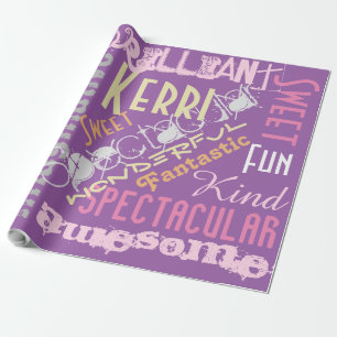 You're Awesome Personalized Gift Wrap Pink, Purple
