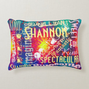 You're Awesome! Personalized  Name Words Collage Accent Pillow