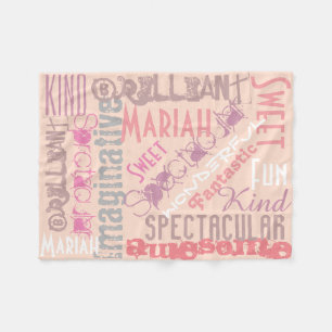 You're Awesome Personalized Names Words Pink Peach Fleece Blanket