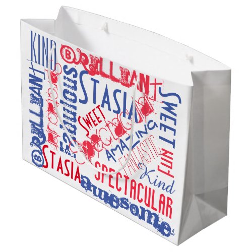 Youre Awesome Red White and Blue Personalized Large Gift Bag