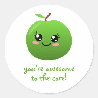 you're awesome to the core classic round sticker