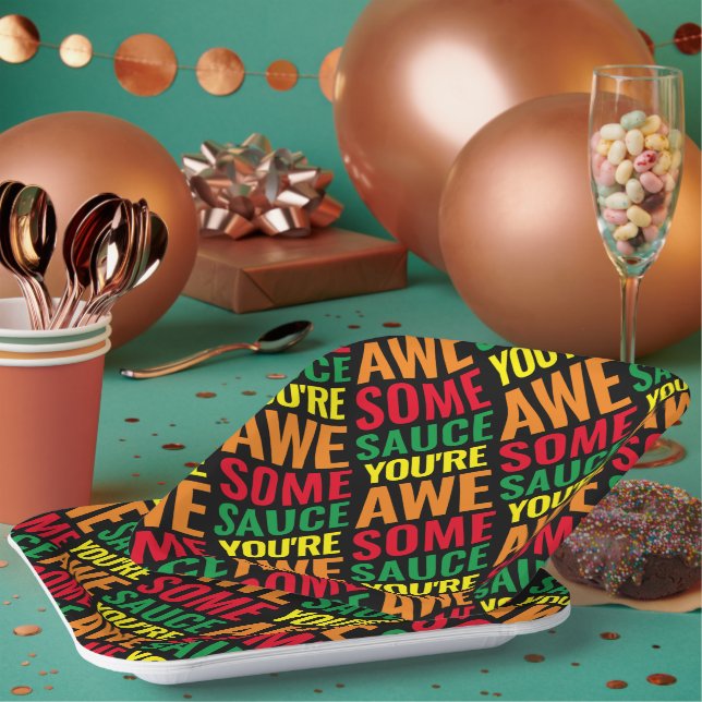 You're Awesomesauce! World Compliment Day Paper Plates (Multi)