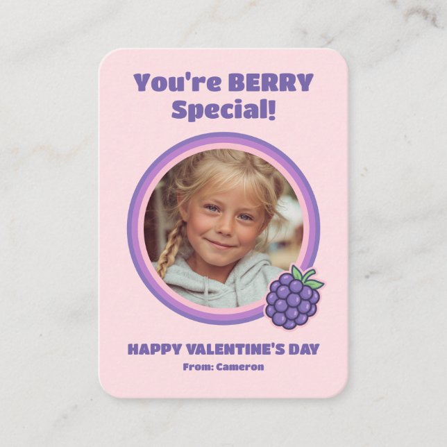 You're BERRY Special Kids Valentine's Note Card (Front)