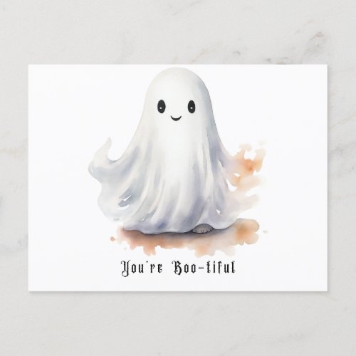 Youre Boo_tiful Cute Ghost Halloween Holiday Postcard