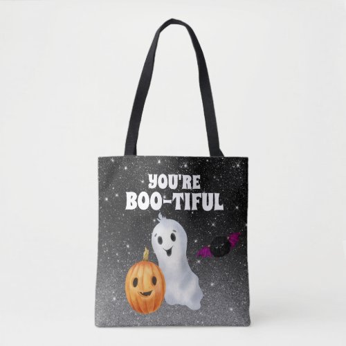 Youre Boo_tiful cute Ghost Halloween Trick Treat Tote Bag