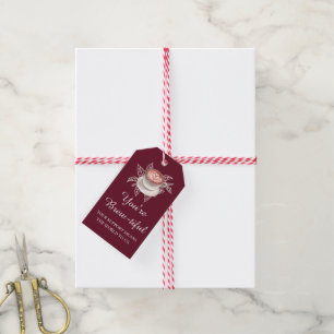 You're Brew-tiful Burgundy Coffee Gift Tag
