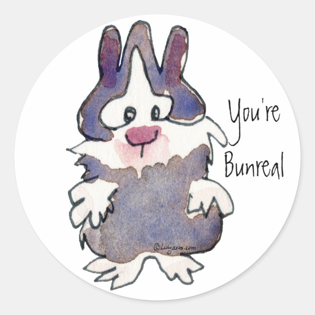 You're Bunreal - Cartoon Rabbit Sticker (Front)