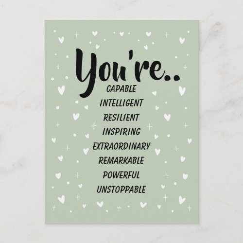 You're Capable Intelligent Creative | Confidence Postcard