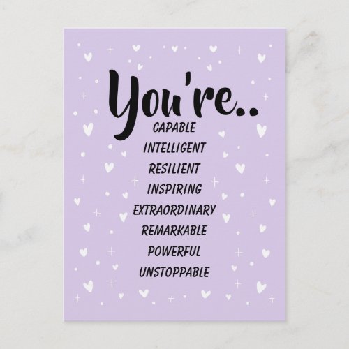 You're Capable Intelligent Creative | Confidence Postcard