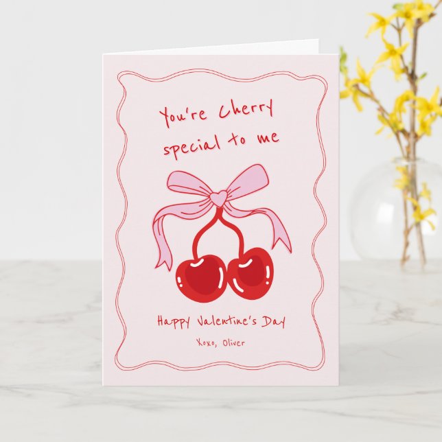 You're Cherry Special To Me Funny Valentines Day Card (Yellow Flower)