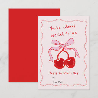 You're Cherry Special To Me Funny Valentines Day Note Card