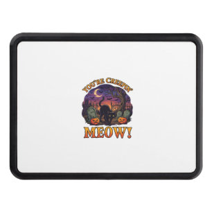 Youre Creepin Meow Halloween Black Cat Pumpkins Gr Hitch Cover