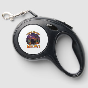 Youre Creepin Meow Halloween Black Cat Pumpkins Gr Retractable Pet Leash