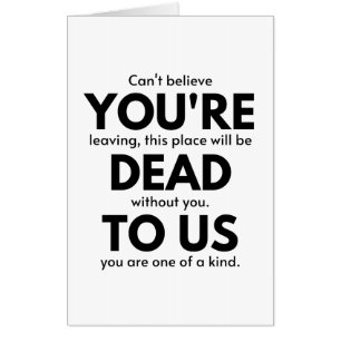 You're Dead To Us, Coworker Leaving Gift, Employee Card