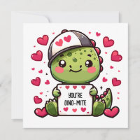 You're Dino-mite! - Cute Dinosaur Valentine's Card
