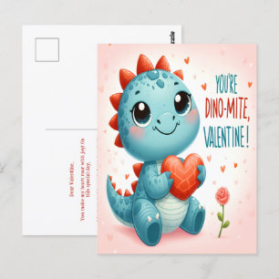 Youre Dinomite Valentine Cute Dinosaur Love Postcard