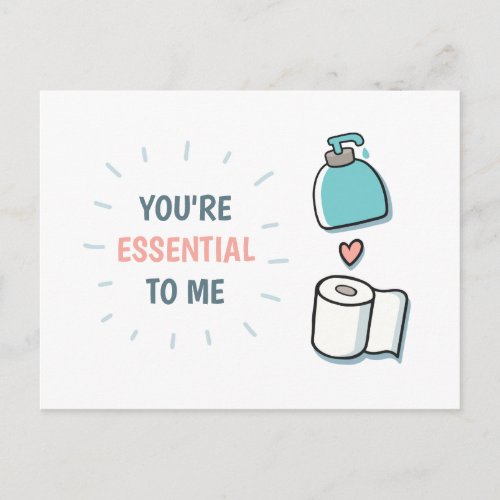 Youre Essential To Me Funny Valentines Day Holiday Postcard