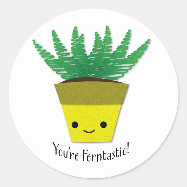 You're Ferntastic Fern Classic Round Sticker (Front)