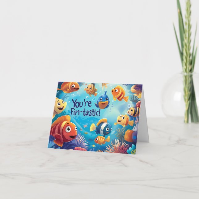 You're Fin-tastic Kids Valentine's Day Card (Front)