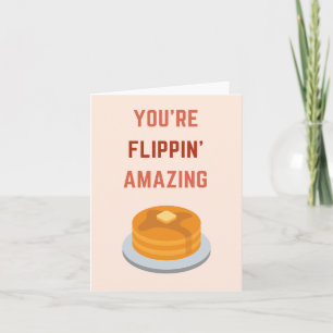 You're Flippin Amazing Pancakes Pun Jokes Letterpress Thank You Card