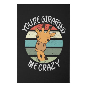 You're giraffing me crazy faux canvas print