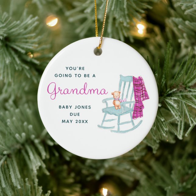 You're Going To Be A Grandma Personalized Bear Ceramic Ornament (Tree)