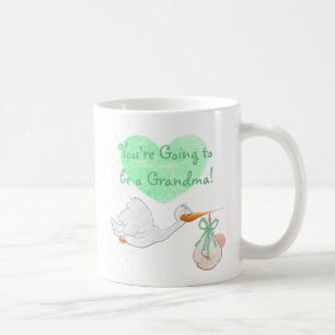 You're going to be a Grandma Stork Sage coffee mug