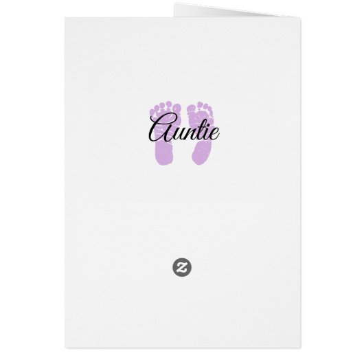 You're going to be an Aunt Announcement card (Back)