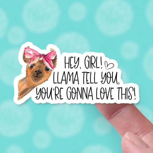 Youre Going to Love This Cute Llama Funny Pun  Sticker