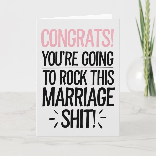 You're Going To Rock This Marriage Funny Wedding Card (Front)