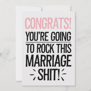 You're Going To Rock This Marriage Funny Wedding Invitation