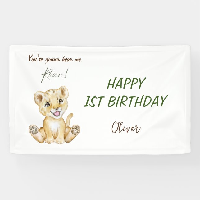You're gonna hear me roar 1st Birthday  Banner (Horizontal)
