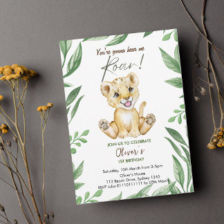 You're gonna hear me roar 1st Birthday  Invitation
