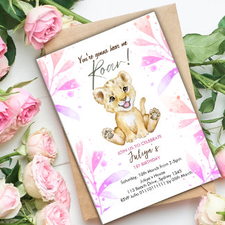You're gonna hear me roar 1st Birthday  Invitation