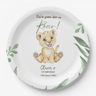 You're gonna hear me roar 1st Birthday  Paper Plates