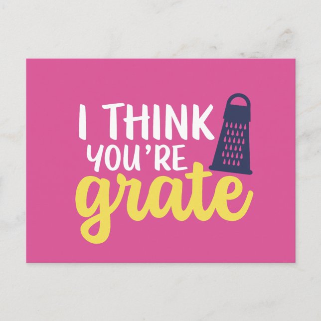 You're Grate Cute Cheese Pun Funny Valentine's Day Postcard (Front)