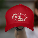 You&#39;re In A Cult Red Embroidered Baseball Cap Hat at Zazzle